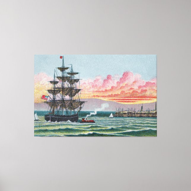 Martha's Vineyard große eingewickelte Leinwand (Vorderseite)