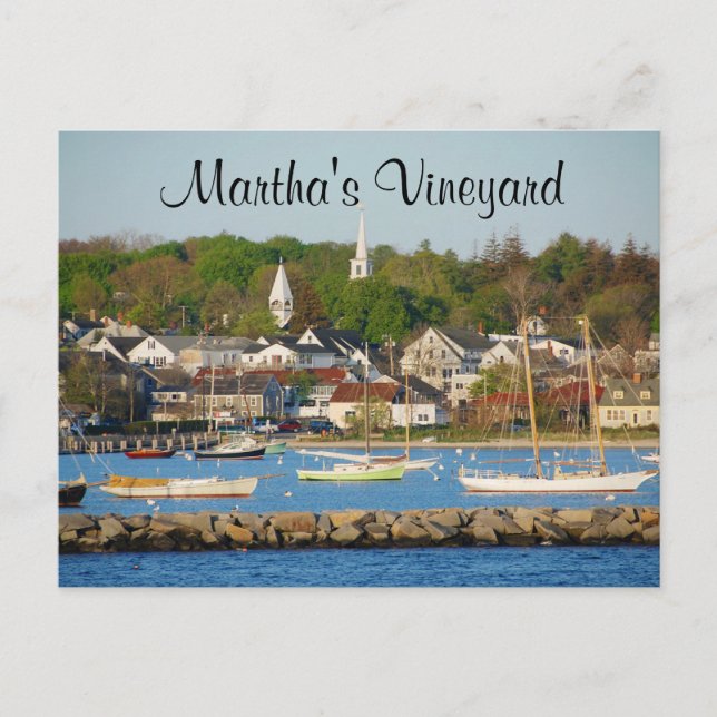 Martha's Vineyard Harbour Cape Cod Mass Post Card Postkarte (Vorderseite)