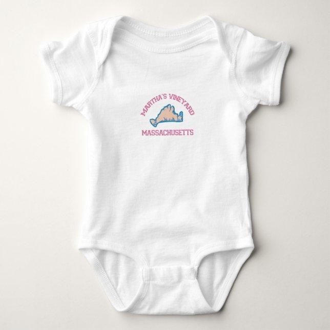 Martha's Vineyard-"Karten-" Entwurf Baby Strampler (Vorderseite)