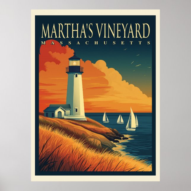 Martha's Vineyard Lighthouse Poster (Vorne)