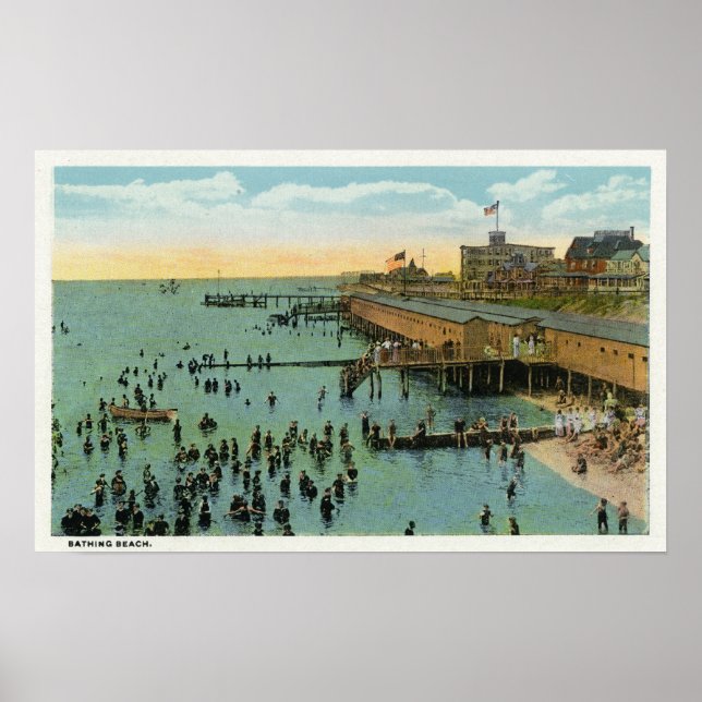 Martha's Vineyard, Luftsicht auf den Strand Poster (Vorne)