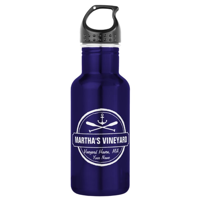 Martha's Vineyard MA benutzerfreundlicher nautisch Trinkflasche (Vorderseite)