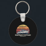 Martha's Vineyard Ma Vintage Boating 70s Retro Boa Schlüsselanhänger<br><div class="desc">Martha's Vineyard Ma Vintage Boating 70s Retro Boat Design</div>
