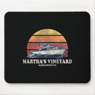 Martha's Vineyard Ma Vintagebootfahren 70er Retro Mousepad