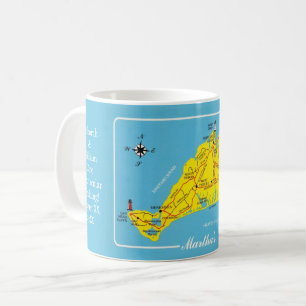 Martha's Vineyard Map Custom Tasse