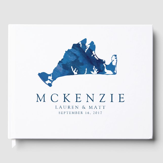 Martha's Vineyard Map Wedding Gästebuch (Vorderseite)