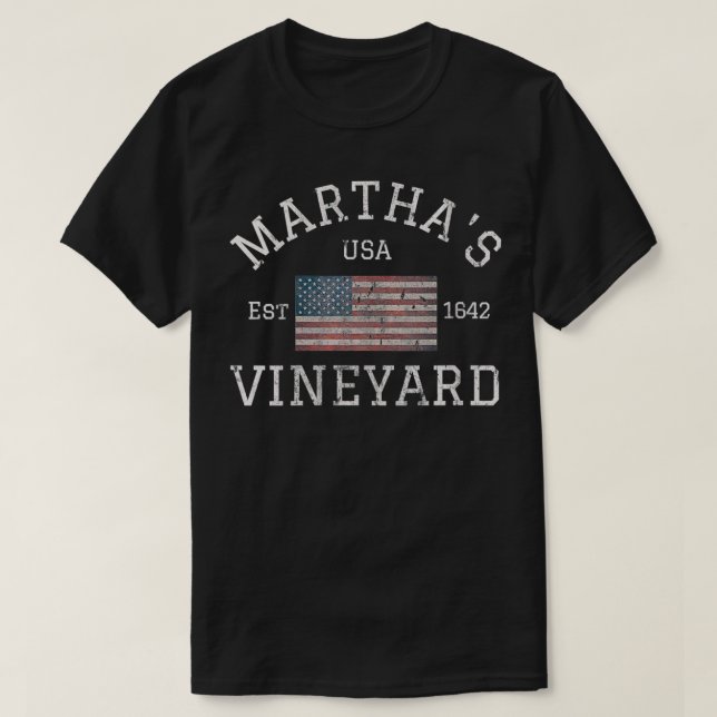 Martha's Vineyard Massachusetts American Fl T-Shirt (Design vorne)