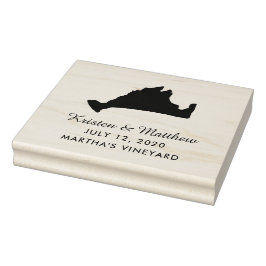 Marthas Vineyard Massachusetts Karte Hochzeitstag Gummistempel