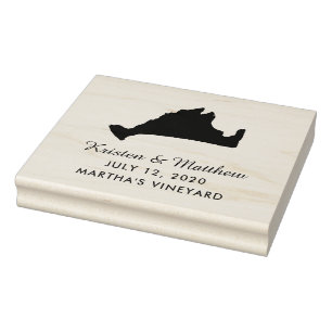 Marthas Vineyard Massachusetts Karte Hochzeitstag Gummistempel