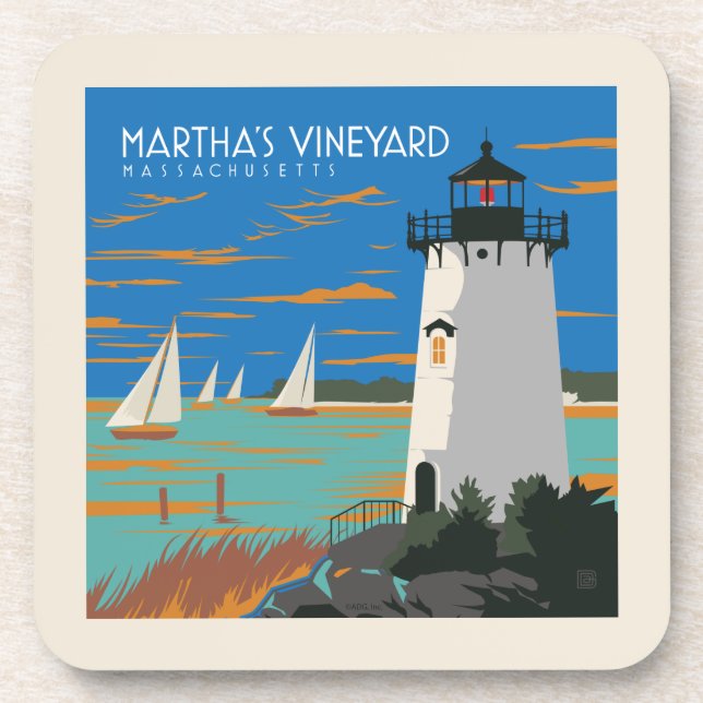 Martha's Vineyard, Massachusetts | Leuchtturm Getränkeuntersetzer (Vorderseite)
