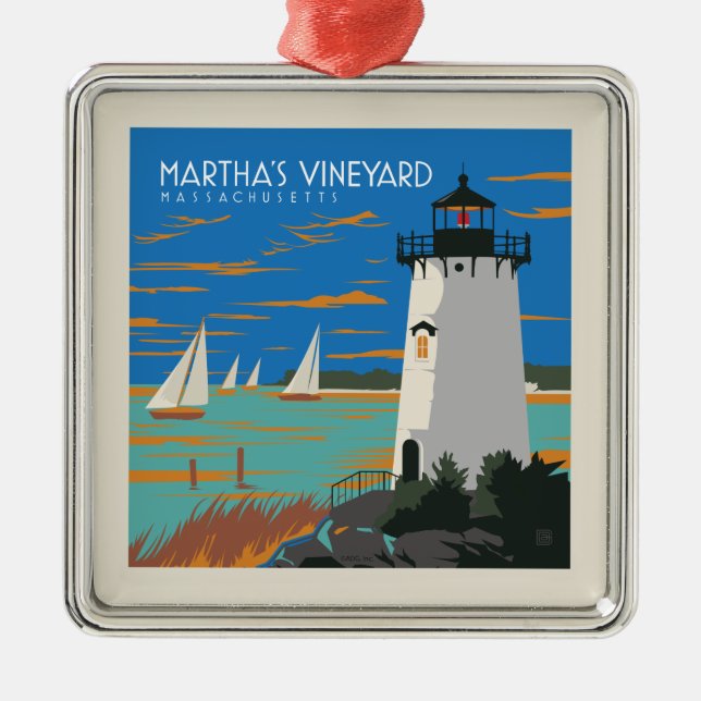 Martha's Vineyard, Massachusetts | Leuchtturm Ornament Aus Metall (Vorne)