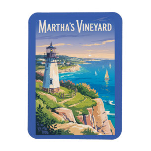 Martha's Vineyard Massachusetts Lighthouse Travel Magnet