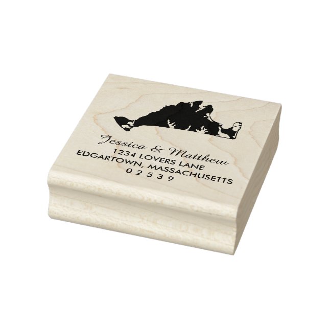 Marthas Vineyard Massachusetts Map Wedding Gummistempel (Stempel)