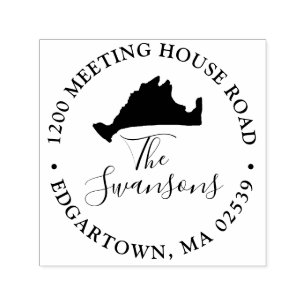 Marthas Vineyard Massachusetts Map Wedding Permastempel