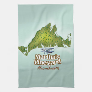 Marthas Vineyard Massachusetts Reiseplakat Geschirrtuch
