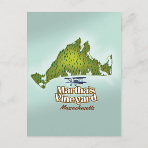 Marthas Vineyard Massachusetts Reiseplakat Postkarte