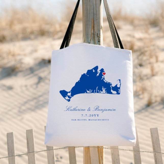 Martha's Vineyard Oak Bluffs Navy Hochzeit Willkom Tragetasche (Von Creator hochgeladen)