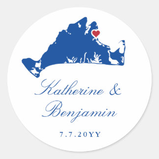 Martha's Vineyard Oak Bluffs Navy Runder Aufkleber