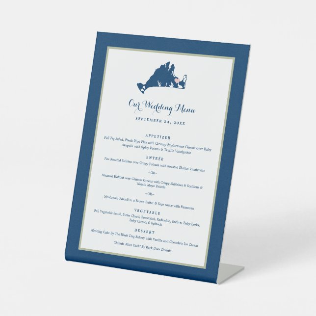 Martha's Vineyard Pink und Blue Wedding Dinner Pe Sockelschild (Vorderseite)