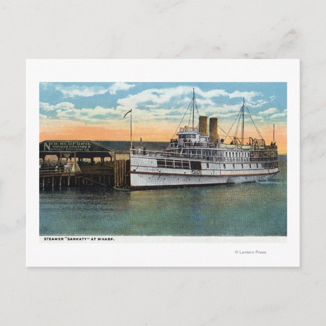 Martha's Vineyard, Sankaty Steamer in Wharf Postkarte (Vorderseite)