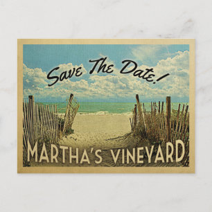 Martha's Vineyard Save the Date Vintag Nautic Ankündigungspostkarte