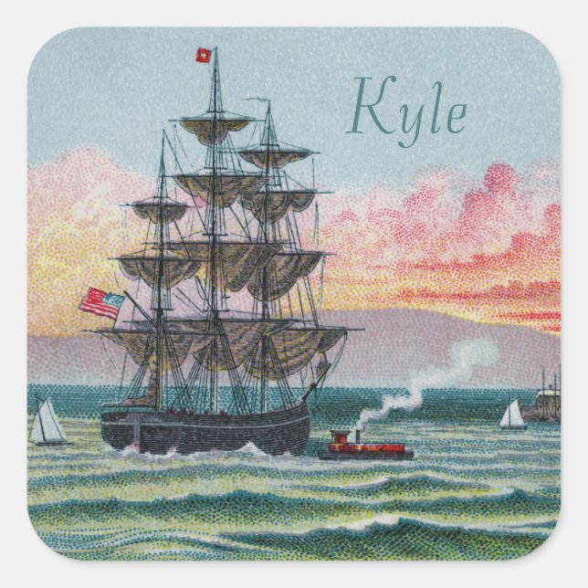 Martha's Vineyard Square Stickers (Vorderseite)