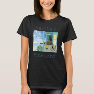 Marthas Vineyard Summer Vacation Hütte Porch Row T-Shirt