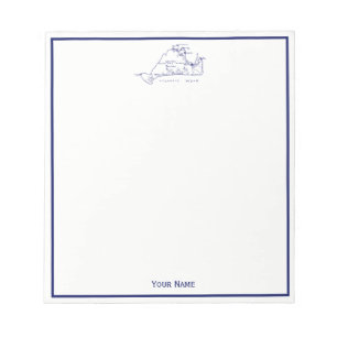 Martha's Vineyard Vintage-Karte #1 Marineblau Notizblock