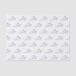 Martha's Vineyard Vintage-Karte #1 Marineblau Seidenpapier