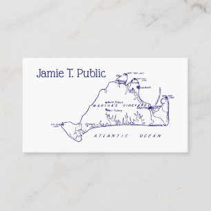 Martha's Vineyard Vintage-Karte #1 Marineblau Visitenkarte