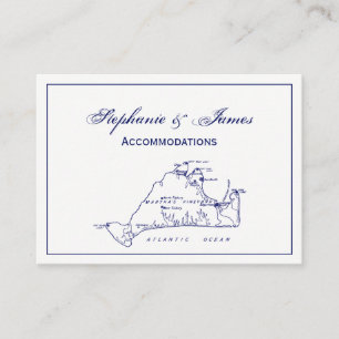 Martha's Vineyard Vintage-Karte #1 Navyblau Visitenkarte