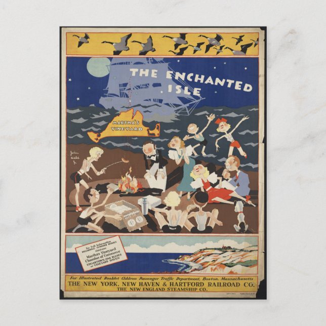 Martha's Vineyard Vintage Postkarte (Vorderseite)