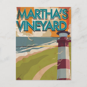 Marthas Vineyard Vintage Reiseposter Postkarte