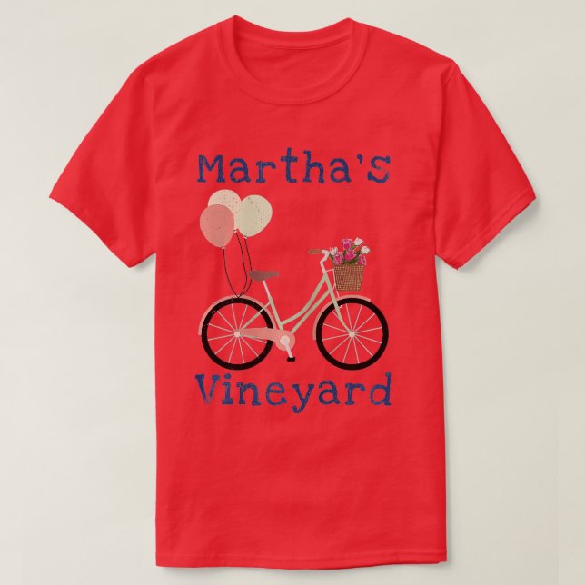 Marthas Weingarten Cape Cod Sommerurlaub Fahrrad T-Shirt (Design vorne)