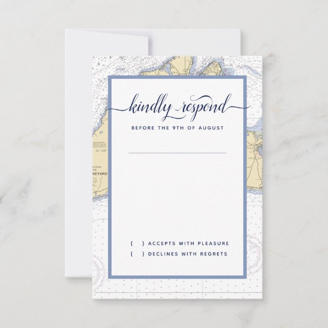 Marthas Weingarten für feierliche Hochzeit RSVP Karte (Vorderseite)