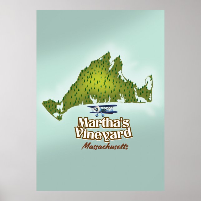 Martha's Weingarten Massachusetts Reiseplakat Poster (Vorne)