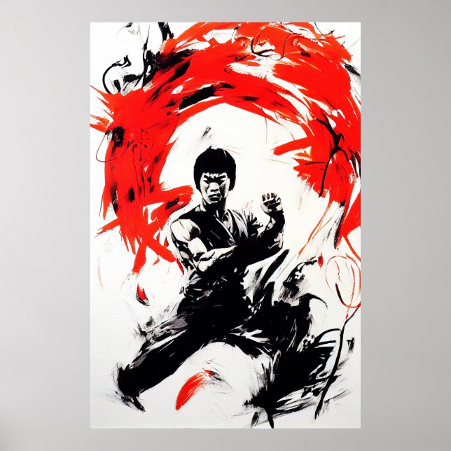 Martial Art Kung Fu Wild Free Spirit Gemälde Poster (Vorne)