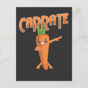 Martial Art Vegan Fighter Vegetarier Karotten Karo Postkarte