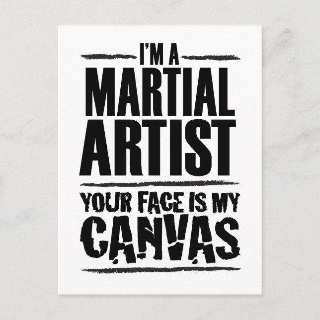 Martial Artist Your Face ist meine Leinwand Postkarte (Vorderseite)