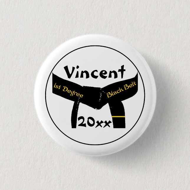 Martial Arts 1. Degree Black Belt Button (Vorderseite)