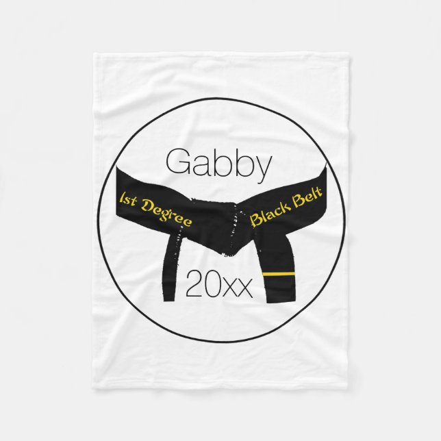 Martial Arts 1. Degree Black Belt Fleecedecke (Vorderseite)