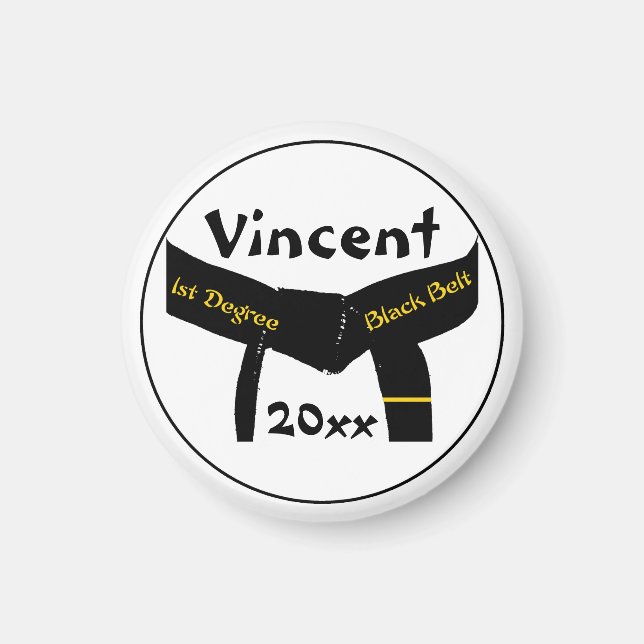 Martial Arts 1. Degree Black Belt Magnet (Vorne)