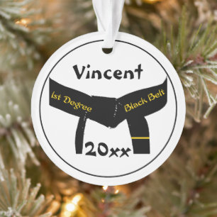 Martial Arts 1. Degree Black Belt Ornament