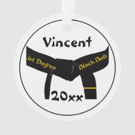 Martial Arts 1. Degree Black Belt Ornament