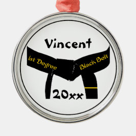 Martial Arts 1. Degree Black Belt Ornament Aus Metall