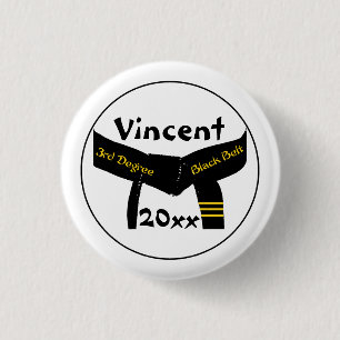 Martial Arts 3. Grad Black Belt Button