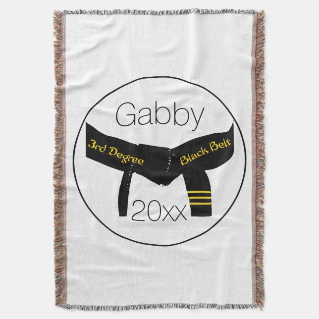 Martial Arts 3. Grad Black Belt Decke (Vorderseite Vertikal)