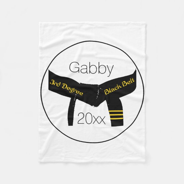 Martial Arts 3. Grad Black Belt Fleecedecke (Vorderseite)