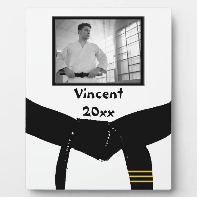 Martial Arts 3. Grad Black Belt Foto Keepake Fotoplatte (Vorderseite)