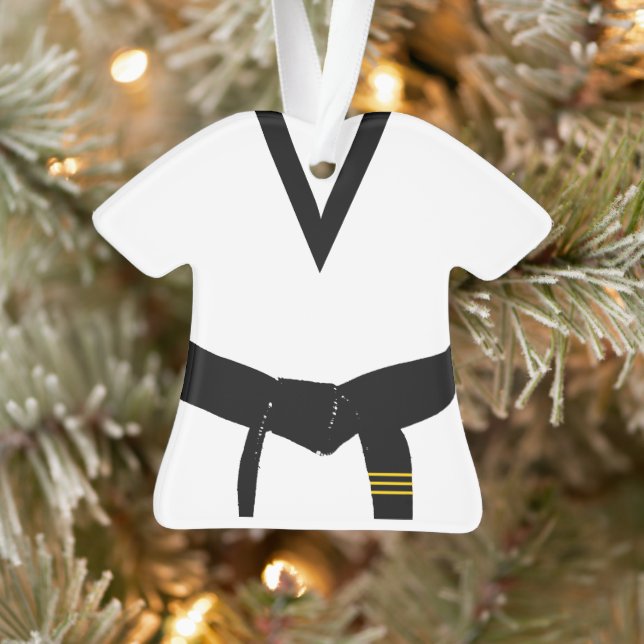 Martial Arts 3. Grad Black Belt Uniform Datiert Ornament (Baum)
